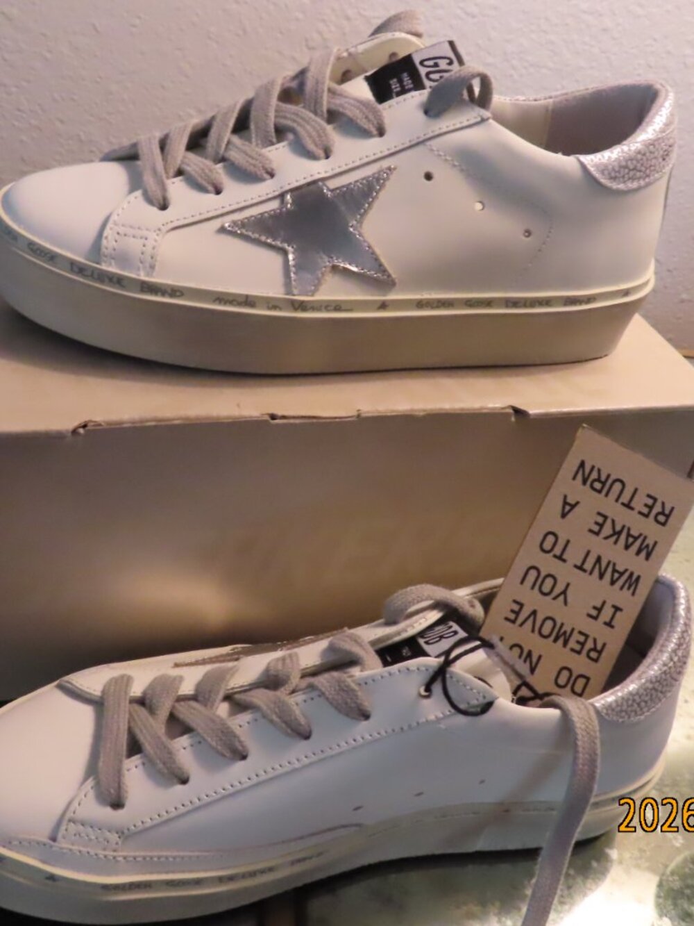 Golden Goose-Women'sSize 36-Hi Star with star and metallic silver heel - Picture 7 of 16
